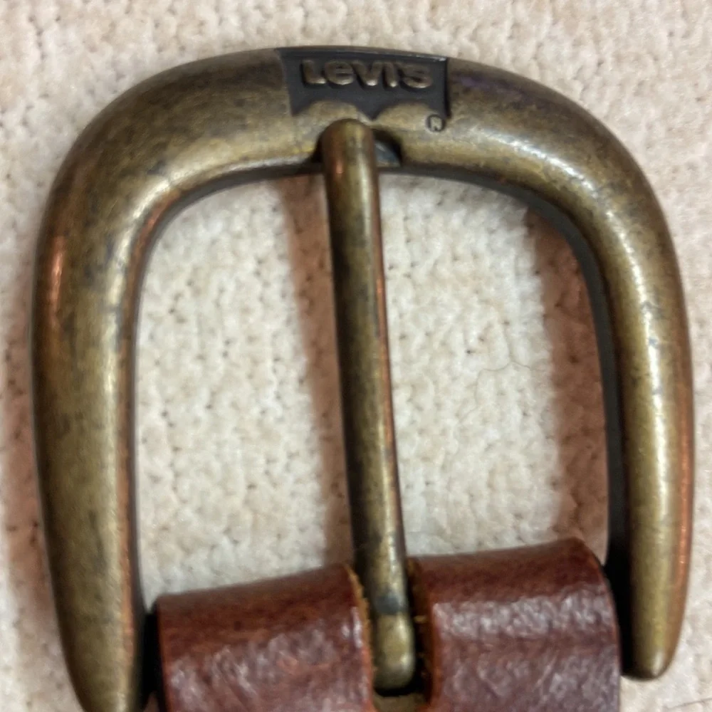 Levi Strauss Leather Embossed Light Brown Belt L (30-32)